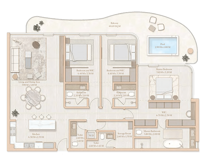 Жилой комплекс Esmé Beach Residences, Дубай | Роскошные резиденции на побережье Дубайских островов